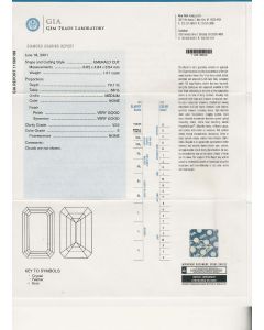 1.01 Ct. GIA Certified EVS2 Emerald Cut Diamond.