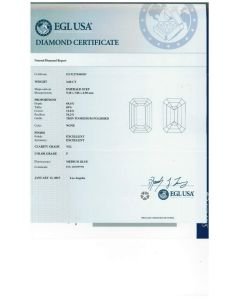 3.08 Ct. EGL Certified FVS2 Emerald Cut Diamond.