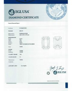 0.98 Ct. EGL Certified KVS1 Emerald Cut Diamond.