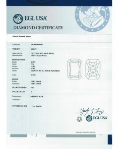 2.01 Ct. EGL Certified KVS1 Radiant Cut Diamond.