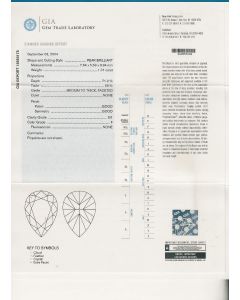 1.01 Ct. GIA Certified FSI1 Pear Shape Diamond.
