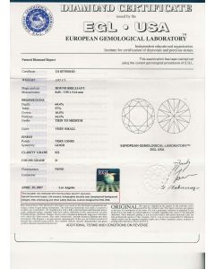 2.03 Ct. EGL Certified DSI2 Round Brilliant Cut Diamond.