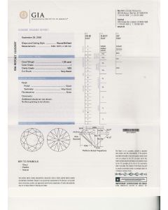 1.26 Ct. GIA Certified IVS2 Round Brilliant Cut Diamond.