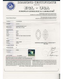 1.27 Ct. EGL Certified ESI2 Marquise Shape Diamond.