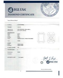 1.51 Ct. EGL Certified IVS1 Radiant Cut Diamond.