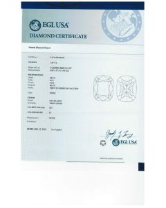 1.07 Ct. EGL Certified HSI3 Cushion Cut Diamond.