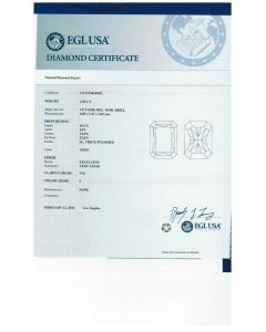 1.05 Ct. EGL Certified IVS2 Radiant Cut Diamond.