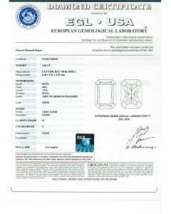 1.01 Ct. EGL Certified FI1 Radiant Cut Diamond.