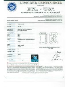 1.05 Ct. EGL Certified HI1 Radiant Cut Diamond.