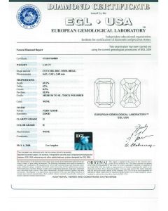 1.12 Ct. EGL Certified HI1 Radiant Cut Diamond.