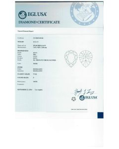 0.71 Ct. EGL Certified FVVS2 Pear Shape Diamond.