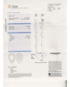 1.01 Ct. GIA Certified LVS1 Pear Shape Diamond.