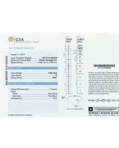 0.90 Ct. GIA Certified DVVS1 Asscher Cut Diamond.