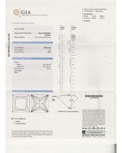 3.09 Ct. GIA Certified HVS1 Princess Cut Diamond.