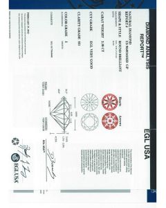 2.38 Ct. EGL Certified ISI1 Round Brilliant Cut Diamond.