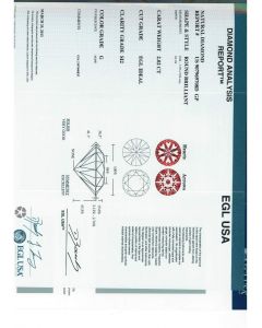 2.02 Ct. EGL Certified GSI2 Round Brilliant Cut Diamond.