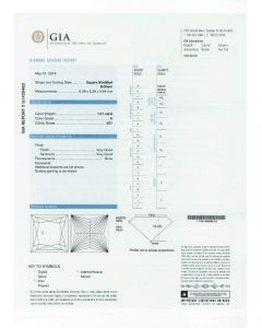 1.01 Ct. GIA Certified KVS1 Princess Cut Diamond.