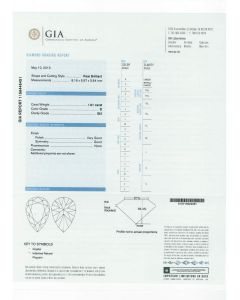 1.01 Ct. GIA Certified DSI2 Pear Shape Diamond.