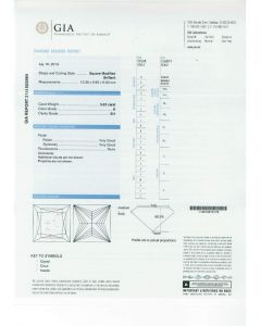 5.63 Ct. GIA Certified KSI1 Princess Cut Diamond.