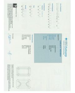 3.51 Ct. HRD Certified MIF Emerald Cut Diamond.