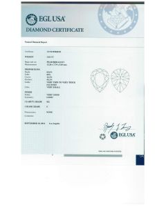 3.01 Ct. EGL Certified FSI2 Pear Shape Diamond.