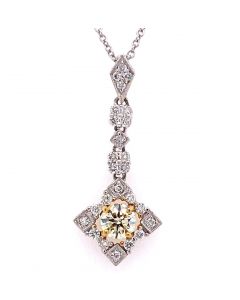 0.89 Ct. Total Weight Fancy Color Diamond Pendant.
