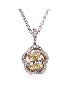 0.95 Ct. Total Weight Fancy Color Diamond Pendant.