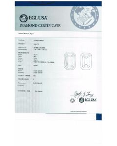 1.00 Ct. EGL Certified F SI1 Emerald Cut Diamond.