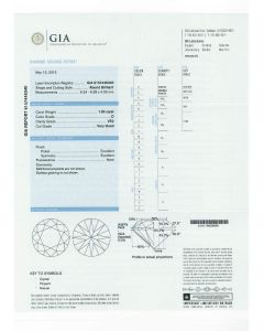 1.00 Ct. GIA Certified D VS2 Round Brilliant Cut Diamond.