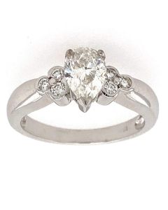 1.00 Ct. EGL Certified Pear Shape Diamond Engagement Ring.