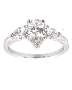 1.01 Ct. GIA Certified Pear Shape Diamond Engagement Ring.