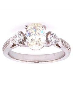 0.91 Ct. Oval Shape Diamond Engagement Ring.