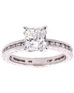 1.01 Ct. EGL Certified Radiant Cut Diamond Engagement Ring.