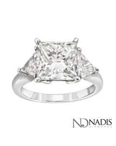5.01 Ct. Princess Cut Diamond Engagement Ring.