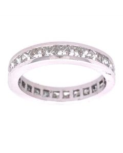 2.40 Ct. Total Weight Princess Cut Diamond Eternity Wedding Ring.