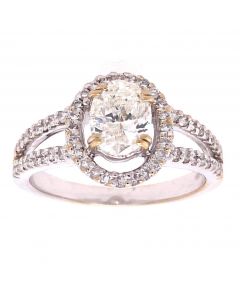 1.01 Ct. Oval Shape Diamond Engagement Ring.
