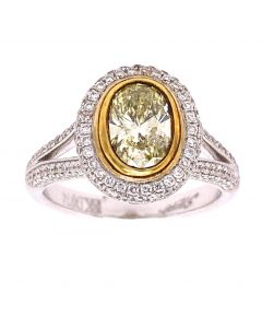 1.04 Ct. Oval Shape Fancy Color Engagement Ring.