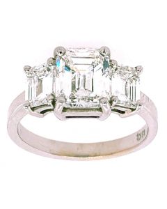 2.00 Ct. GIA Certified Emerald Cut Diamond Engagement Ring.
