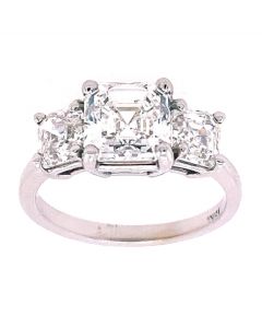 2.08 Ct. GIA Certified Asscher Cut Diamond Engagement Ring.