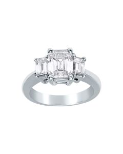 1.60 Ct. Emerald Cut Diamond Engagement Ring.