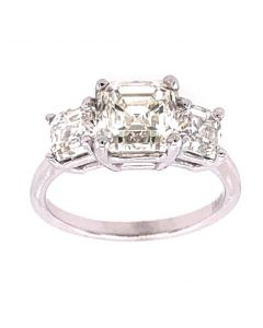 2.18 Ct. HRD Certified Asscher Cut Diamond Engagement Ring.