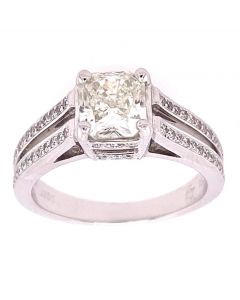 1.50 Ct. EGL Certified Radiant Cut Diamond Engagement Ring.