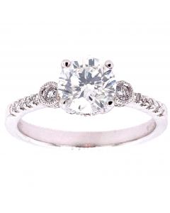 1.06 Ct.G IA Certified Round Brilliant Cut Diamond Engagement Ring.