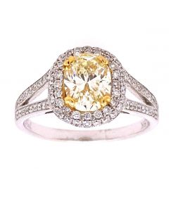 1.05 Ct. Oval Shape Fancy Color Diamond Ring.