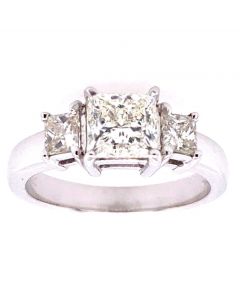 1.11 Ct. HRD Certified Princess Cut Diamond Engagement Ring.
