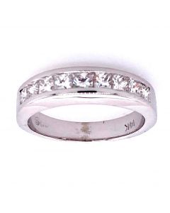 0.75 Ct. Total Weight 9 Princess Cut Diamond Wedding Ring.