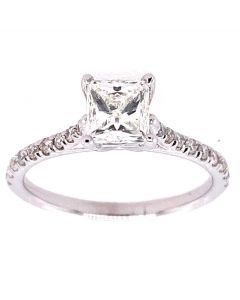 1.00 Ct. EGL Certified Princess Cut Diamond Engagement Ring.