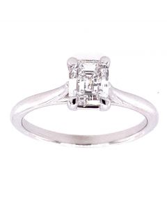 1.01 Ct. EGL Certified Emerald Cut Diamond Solitaire Engagement Ring.
