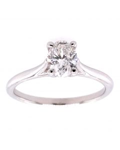 0.74 Ct. GIA Oval Shape Diamond Solitaire Engagement Ring.
