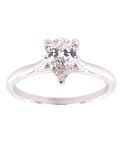 0.71 Ct. EGL Certified Pear Shape Diamond Solitaire Engagement Ring.